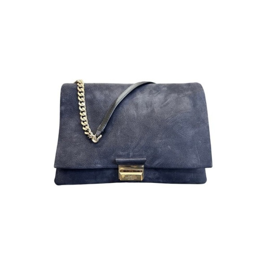 Kate‎ Spade Suede Foldover Gold Chain Shoulder Bag in Black